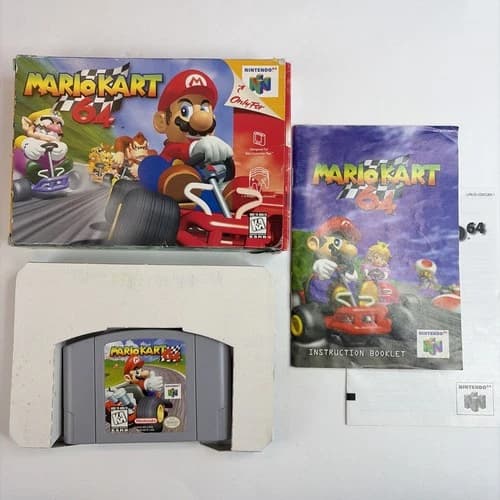 Mario Kart 64 (Nintendo 64 N64) Complete In Box CIB Works Authentic