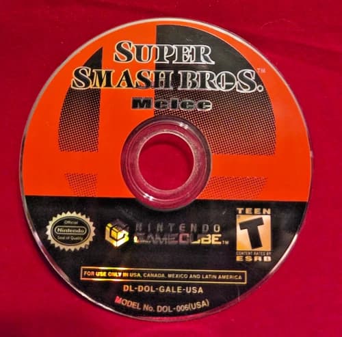 Super Smash Bros. Melee (Nintendo GameCube, 2001) Disc Only Not Loading - As Is