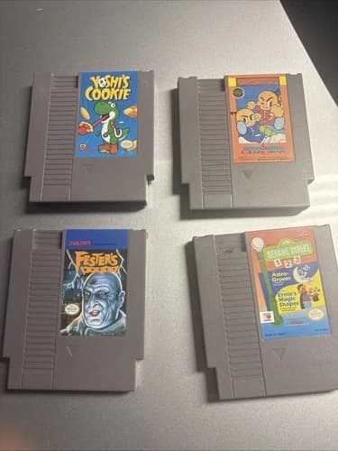 4 Nintendo NES Games (All Seen In Photo) Good Working Condition w/Yoshi Cookie
