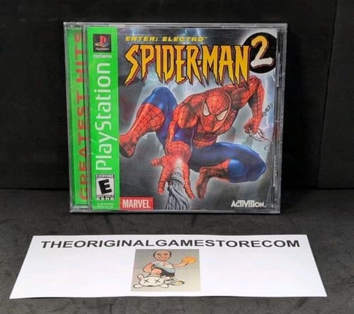Spider-Man 2 Enter Electro PS1 PlayStation 1 Complete CIB W/ REG CARD