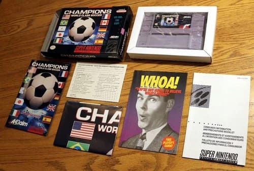 Super Nintendo SNES Champions World Class Soccer 1993 Acclaim COMPLETE CIB