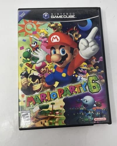 Mario Party 6 (Nintendo GameCube, 2004) COMPLETE IN BOX (CIB) W/ Manual Tested!