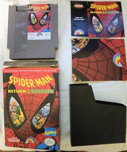 Spider-Man: Return of the Sinister Six Nintendo NES complete with box and manual
