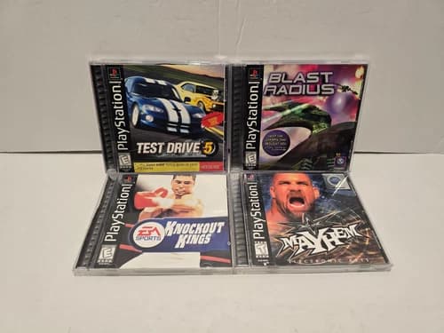 Lof of 4 Test Drive Blast Radius Knockout WCW Sony PlayStation PS1 Complete CIB