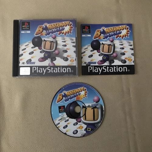 Bomberman World PS1 Black Label Sony PlayStation 1 rare