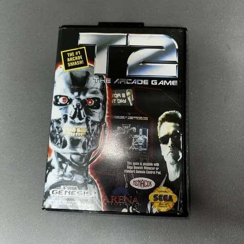 Terminator T2: The Arcade Game (SEGA Genesis, 1992) w/ Manual CIB Works