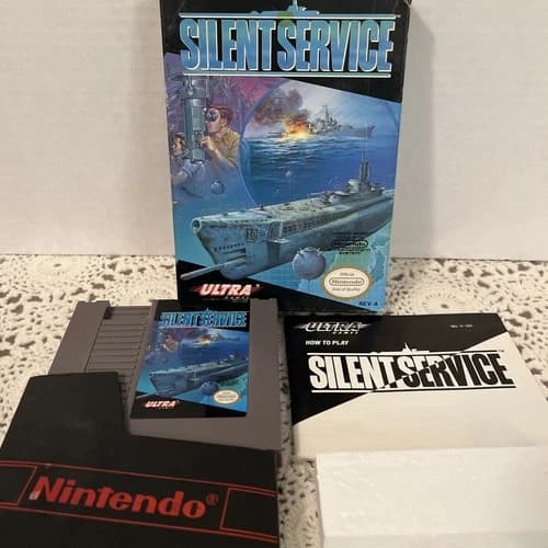 Silent Service (Nintendo Entertainment System, 1989) CIB w/ Box, Manual, Game