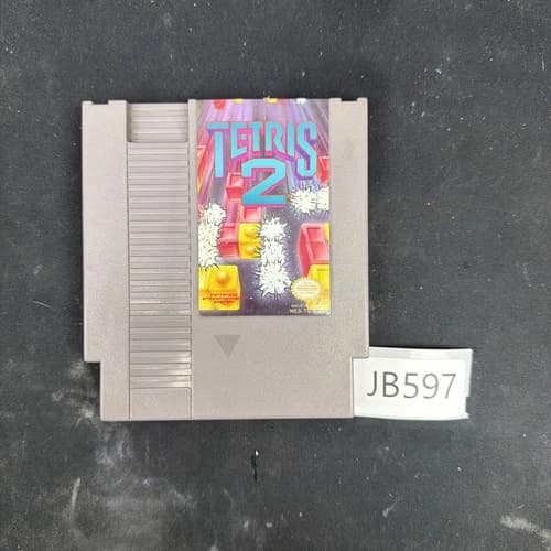 Tetris 2 Nintendo NES Authentic Tested Working Video Game Retro Vintage JB597