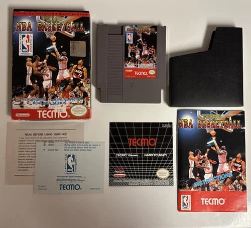 Tecmo NBA Basketball (NES 1992)Box, Game, Inserts, Complete CIB Tested