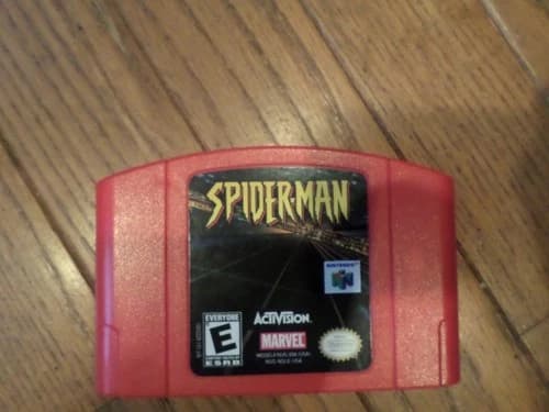 Nintendo N64 SPIDER MAN Spiderman Game Only Red Cartridge