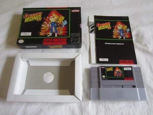 James Bond Jr. (SNES) Super Nintendo CIB Complete Box 1992 THQ RARE