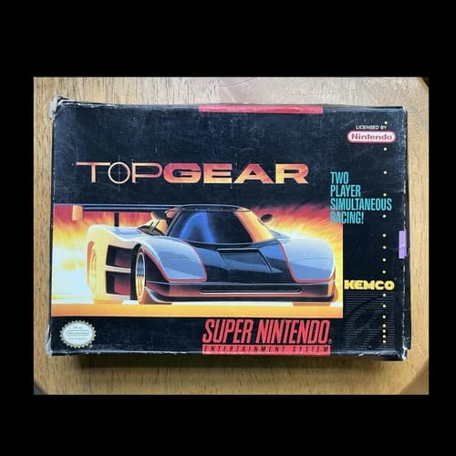 Kemco Top Gear Super Nintendo SNES Racing Game Manual Box NTSC-U/C 1992