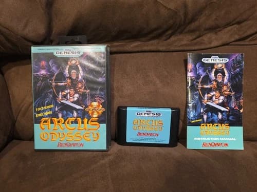 SEGA GENESIS ARCUS ODYSSEY COMPLETE IN BOX CIB RARE AUTHENTIC GENUINE