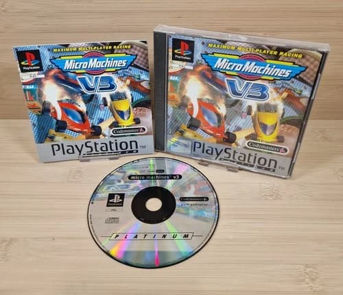 Micro Machines V3 PS1 PlayStation 1 Platinum Complete With Manual