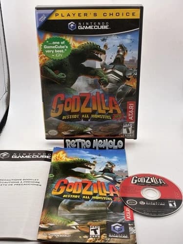 Godzilla Destroy All Monsters Melee Player's Choice Nintendo Gamecube Complete