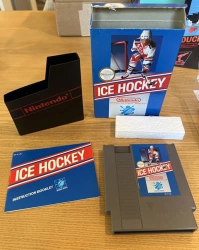 Ice Hockey Complete In Box CIB Nintendo NES 1988 Tested Working Great Condition