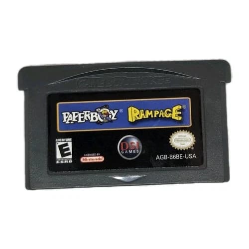 Paperboy and Rampage (GameBoy Advance GBA) Tested Cleaned Works