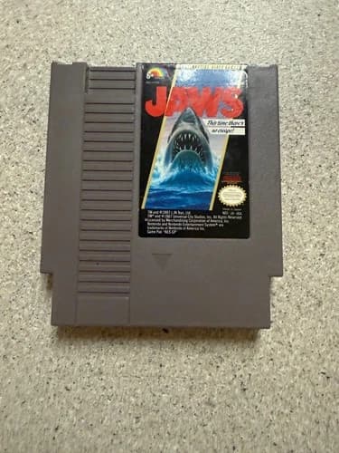 Jaws 1987 NES Nintendo Game Cartridge Authentic Tested & Working