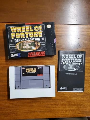 Wheel Of Fortune Deluxe Edition SNES, CiB, Cartridge, Manual, Box, Tested **Read