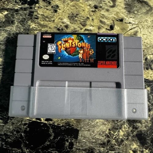 The Flintstones Super Nintendo SNES Official Original Authentic OEM Tested Works