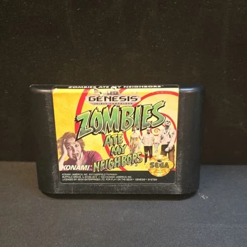 Konami Zombies Ate My Neighbors Sega Genesis Shooter Multiplayer Cartridge 1993