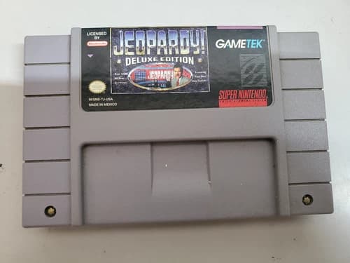 Jeopardy -- Deluxe Edition (Super Nintendo SNES 1993) Cart only Tested cleaned
