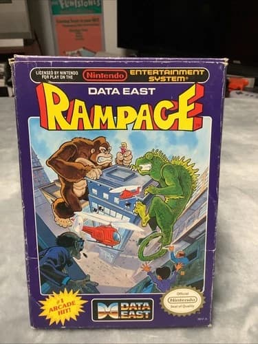 Rampage (Nintendo NES) CIB Complete in Box - Rare!!!