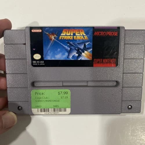 Super Strike Eagle Super Nintendo SNES 1993 Authentic Cart Tested Working