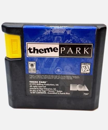 Sega Genesis Theme Park Game 1995 EA Bullfrog Cartridge Only Tested VTG