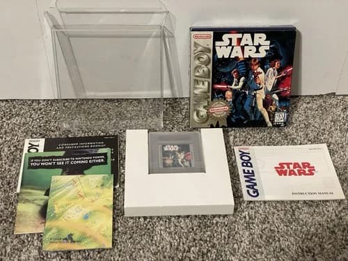 Star Wars (Nintendo Game Boy) Complete In Box CIB, tested and w Box Protector