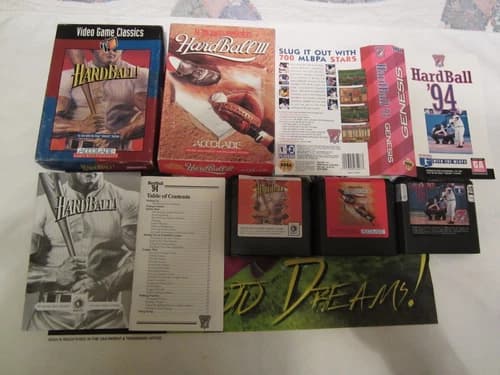 Hardball, Hardball III, Hardball 94 for Sega Genesis - Box, Manual Cart Accolade