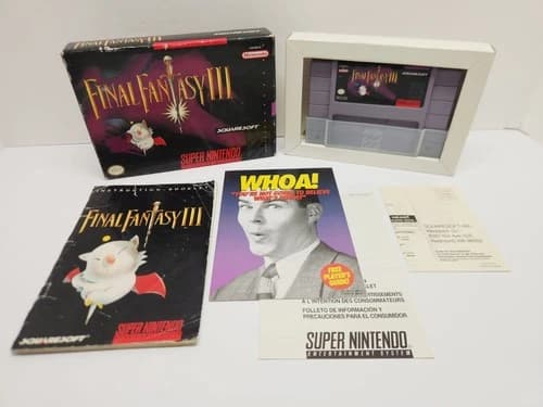 Final Fantasy III 3 Super Nintendo SNES Complete CIB w/ Reg Card Authentic