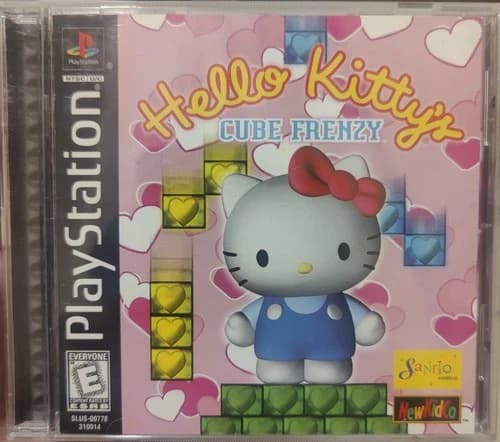 Hello Kitty's Cube Frenzy Sony PlayStation 1 PS1 Complete W/ Manual Tested EUC