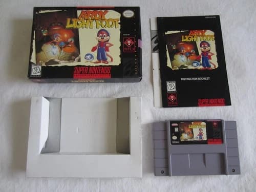 Ardy Light Foot (SNES) Super Nintendo CIB Complete Box 1996 Titus Lightfoot RARE