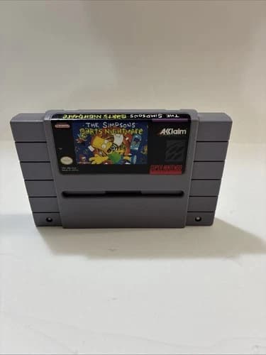 The Simpsons Bart's Nightmare SNES Super Nintendo Authentic Tested Working