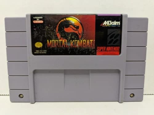 Mortal Kombat (Super Nintendo, SNES, 1993) Authentic Tested Working