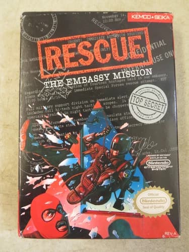 Nintendo NES Rescue The Embassy Mission W/ Box And Manual Tested Working