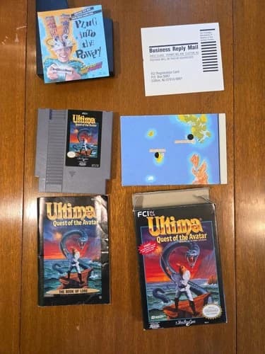 Ultima Quest of the Avatar NES Complete in Box, Map, Reg Card