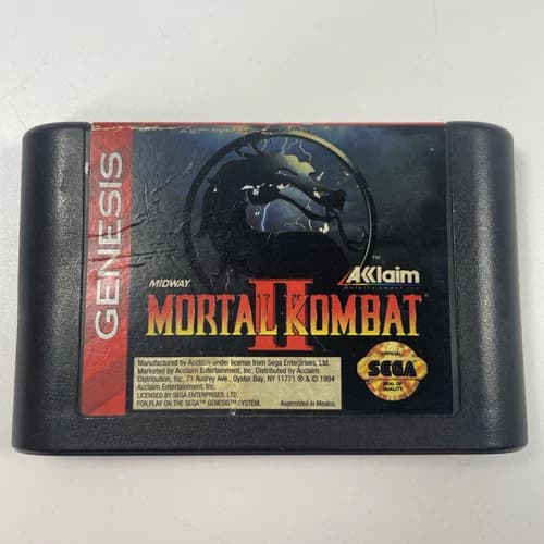 Mortal Kombat II (Sega Genesis 1994) Tested, Cart Only