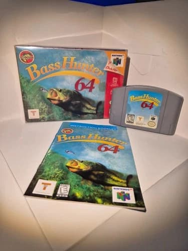 Bass Hunter 64 N64 Nintendo 64 CIB Complete Box Manual Authentic Tested