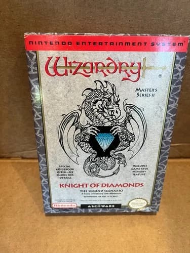 Wizardry Knight of Diamonds NES Nintendo Complete in Box CIB ASCII Rare RPG