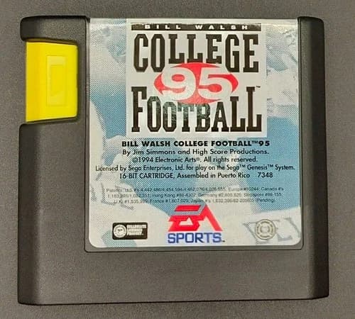 Bill Walsh College 95 Football Sega Genesis cartridge only tested working