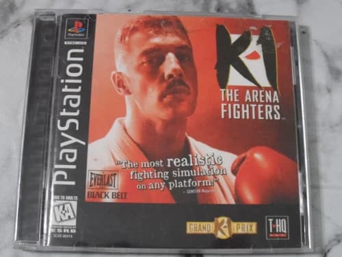 K-1 The Arena Fighters PS1 Video Game Black Bottom Playstation 1 CIB Complete