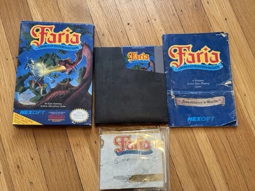 Faria: A World of Mystery and Danger (Nintendo NES), Complete CIB With Rare Map!