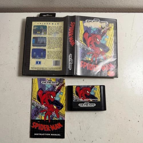 Spider-Man (Sega Genesis, 1991) Superhero Action Video Game Cartridge