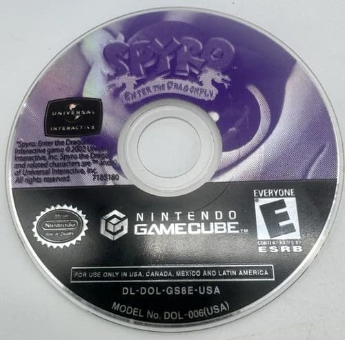 Spyro: Enter the Dragonfly (Nintendo GameCube, 2002) Disc Only, Tested & Working