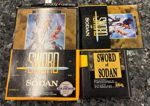 COMPLETE - SEGA Genesis - Sword of Sodan - ON SALE !!