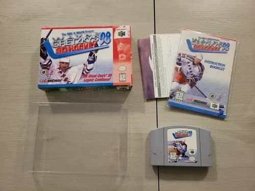 Wayne Gretzky's 3D Hockey '98 N64 - Complete In Box CIB - Protector Included