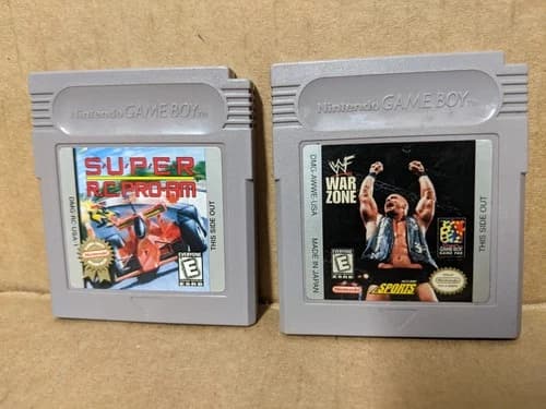 2 Nintendo Game Boy Games Super R.C. Pro Am and War Zone Tested Working