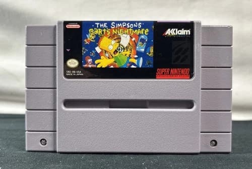 The Simpsons Barts Nightmare (Super Nintendo SNES, 1992) Cartridge Only - Tested